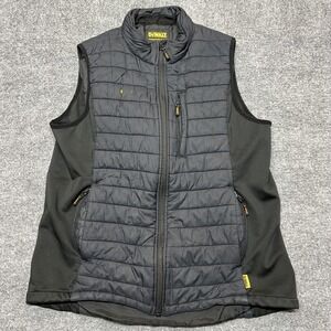 DEWALT Hybrid Vest Mens Medium Black Quilted Softshell Full Zip Work DXWW50005